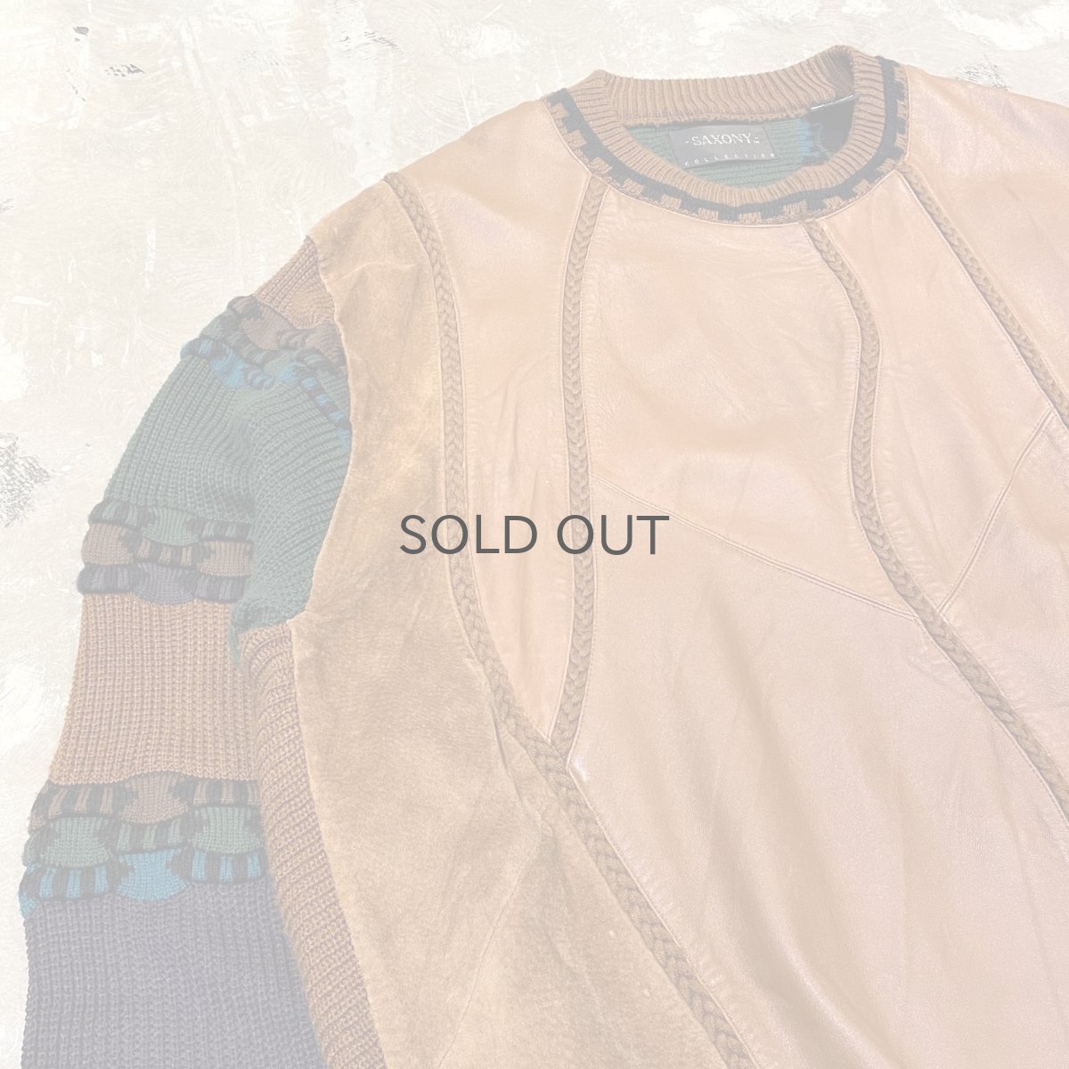 画像3: REAL LEATHER × KNIT SWITCHED SWEATER / Mens XXL (3)