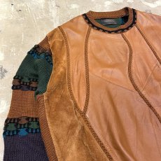 画像3: REAL LEATHER × KNIT SWITCHED SWEATER / Mens XXL (3)