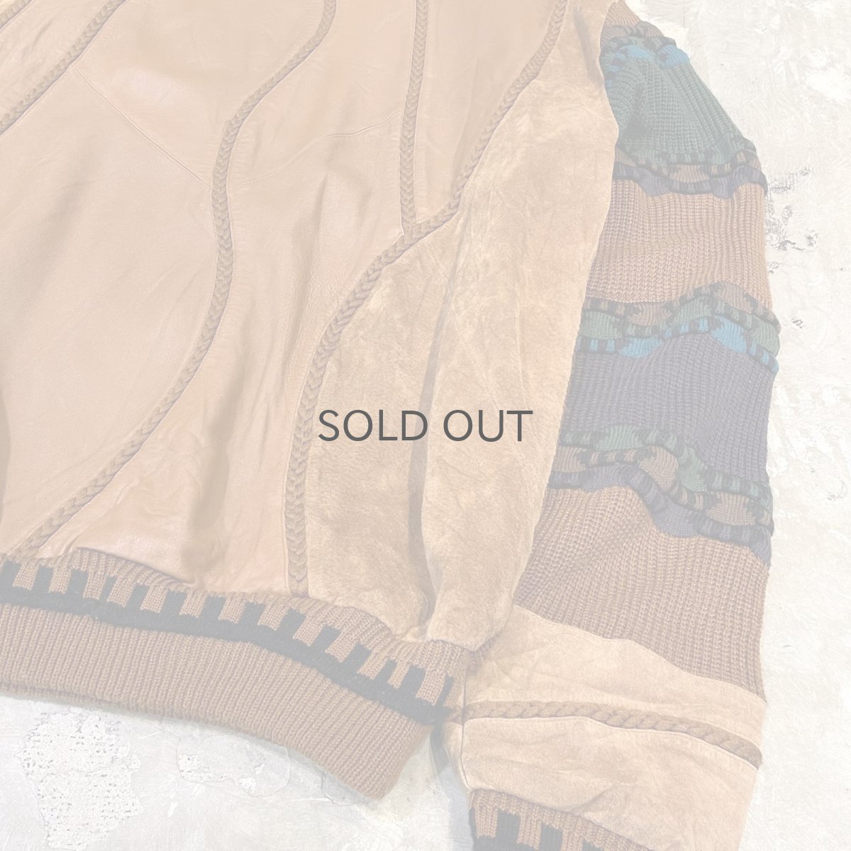 画像6: REAL LEATHER × KNIT SWITCHED SWEATER / Mens XXL (6)