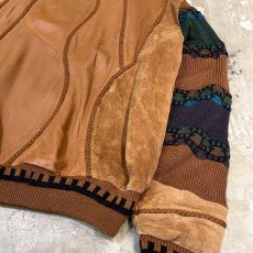 画像6: REAL LEATHER × KNIT SWITCHED SWEATER / Mens XXL (6)