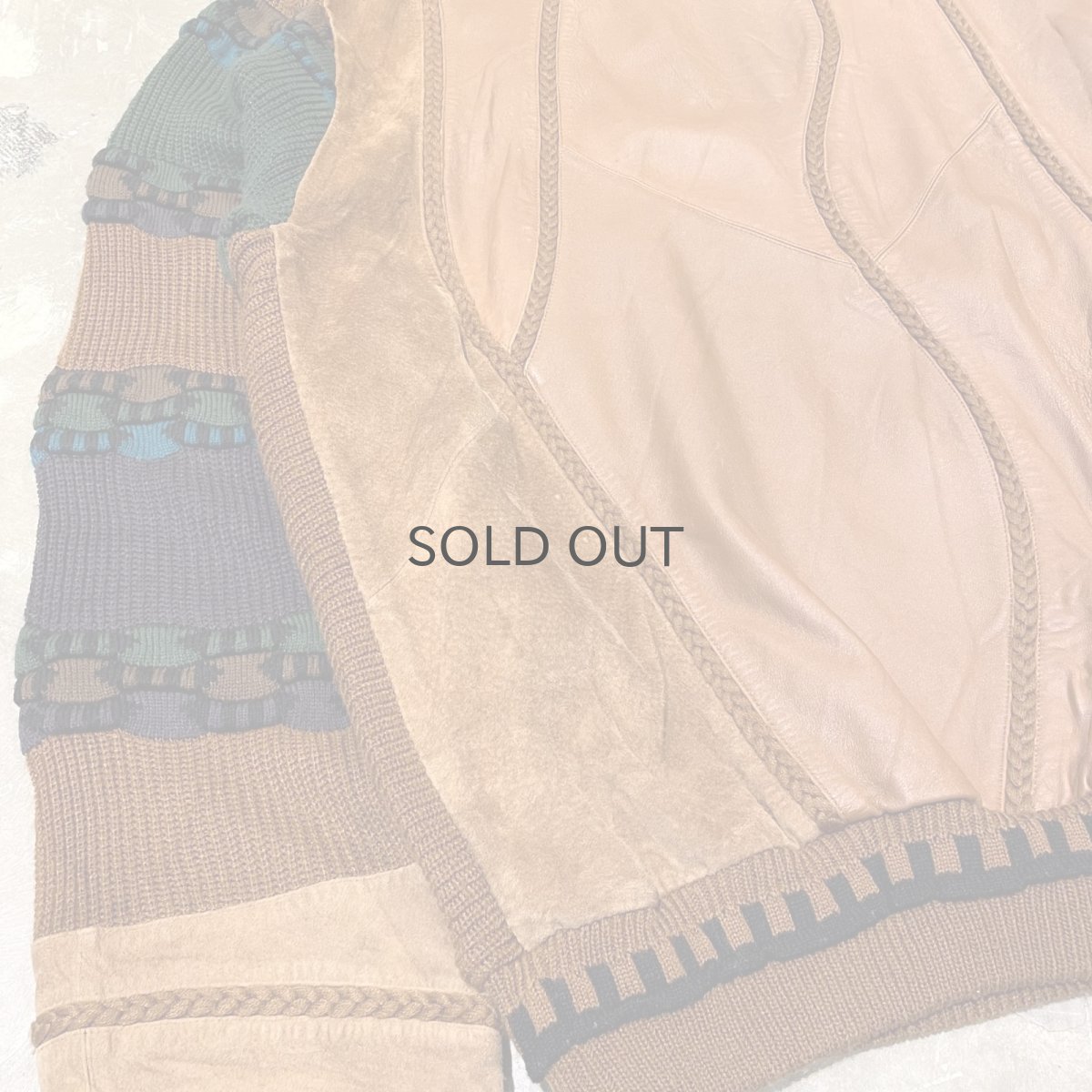 画像5: REAL LEATHER × KNIT SWITCHED SWEATER / Mens XXL (5)