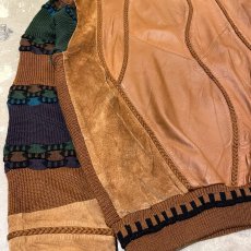 画像5: REAL LEATHER × KNIT SWITCHED SWEATER / Mens XXL (5)