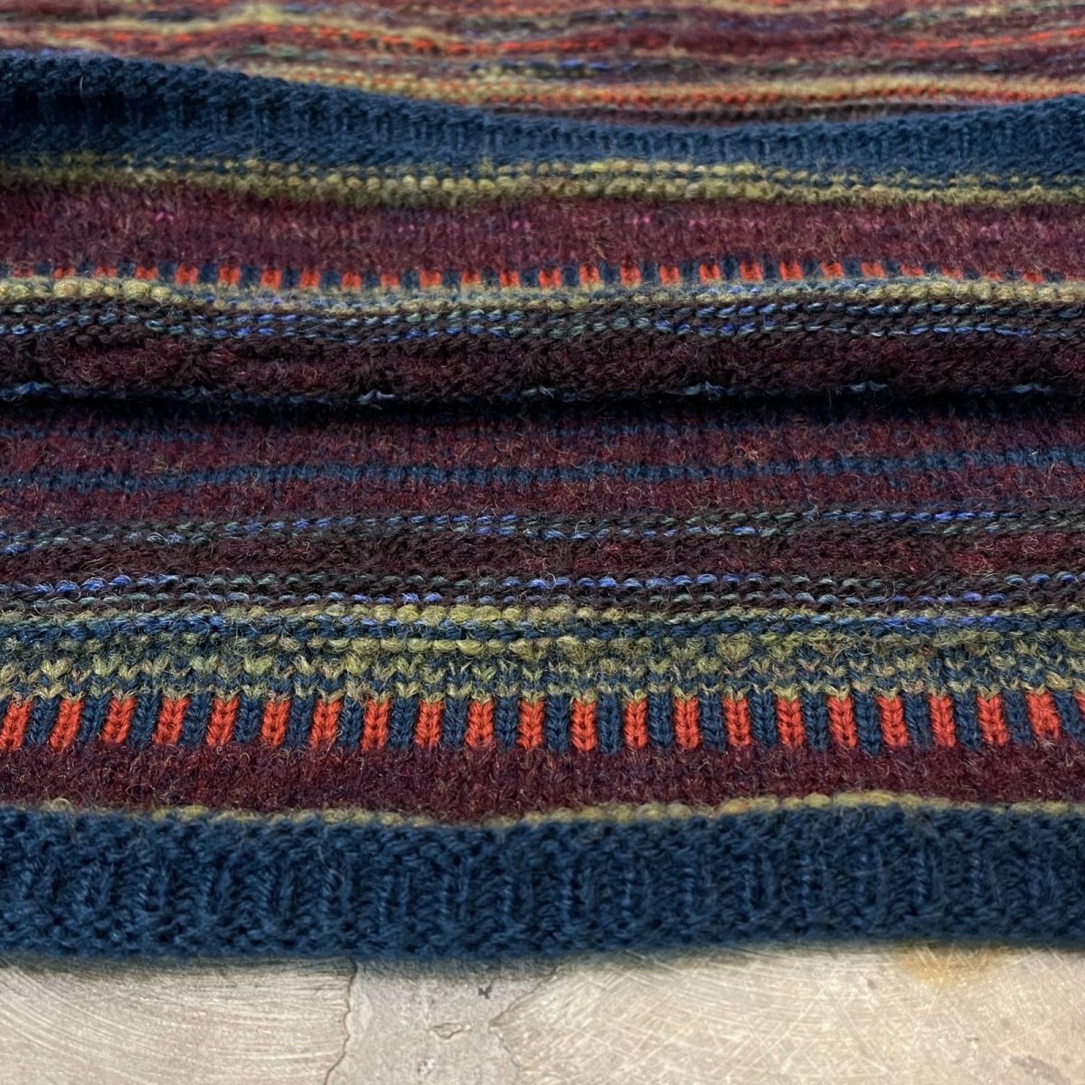 画像8: 【CATHERINE ANDRE】COLOR MIX BORDER PATTERN KNIT SWEATER / Mens L (8)