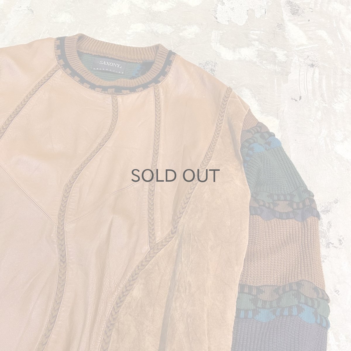 画像4: REAL LEATHER × KNIT SWITCHED SWEATER / Mens XXL (4)