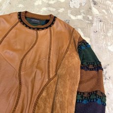 画像4: REAL LEATHER × KNIT SWITCHED SWEATER / Mens XXL (4)