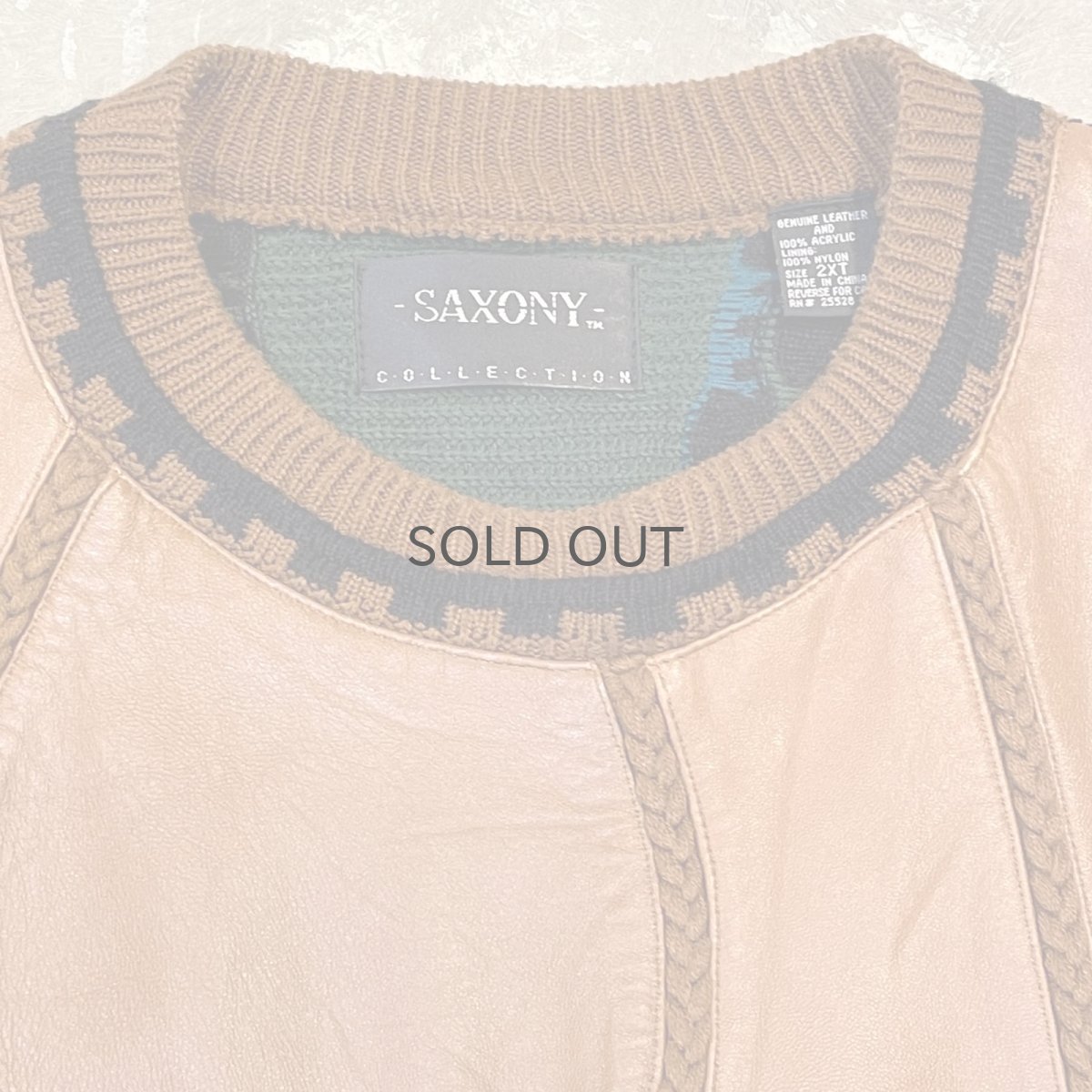 画像10: REAL LEATHER × KNIT SWITCHED SWEATER / Mens XXL (10)