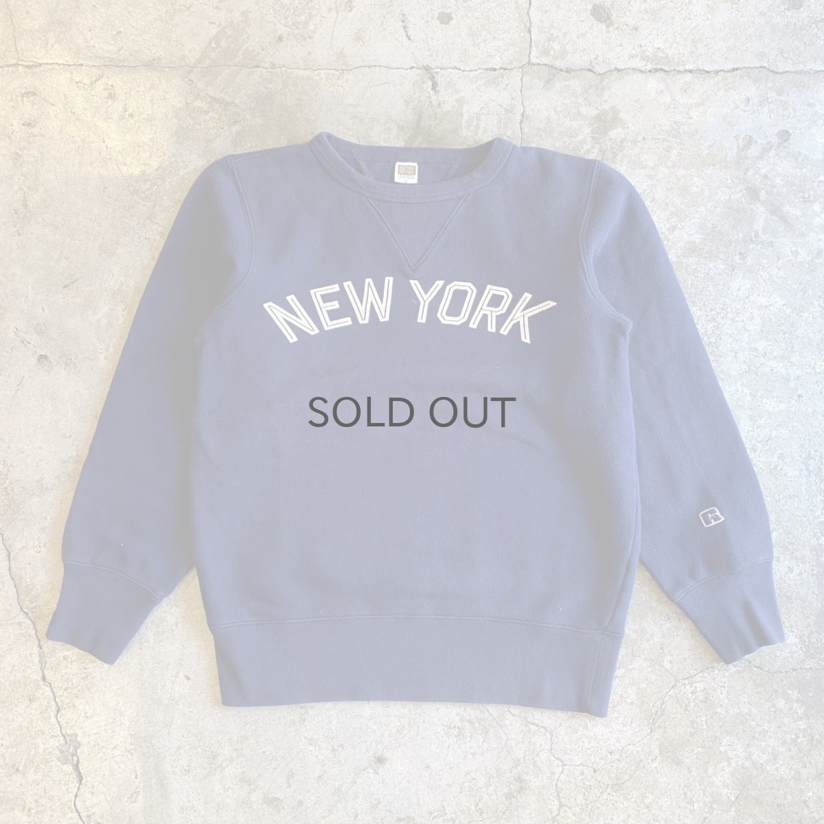 画像1: "NEW YORK" FRONT LOGO PRINTED DESIGN L/S SWEAT / Ladies S(M) / MADE IN USA (1)