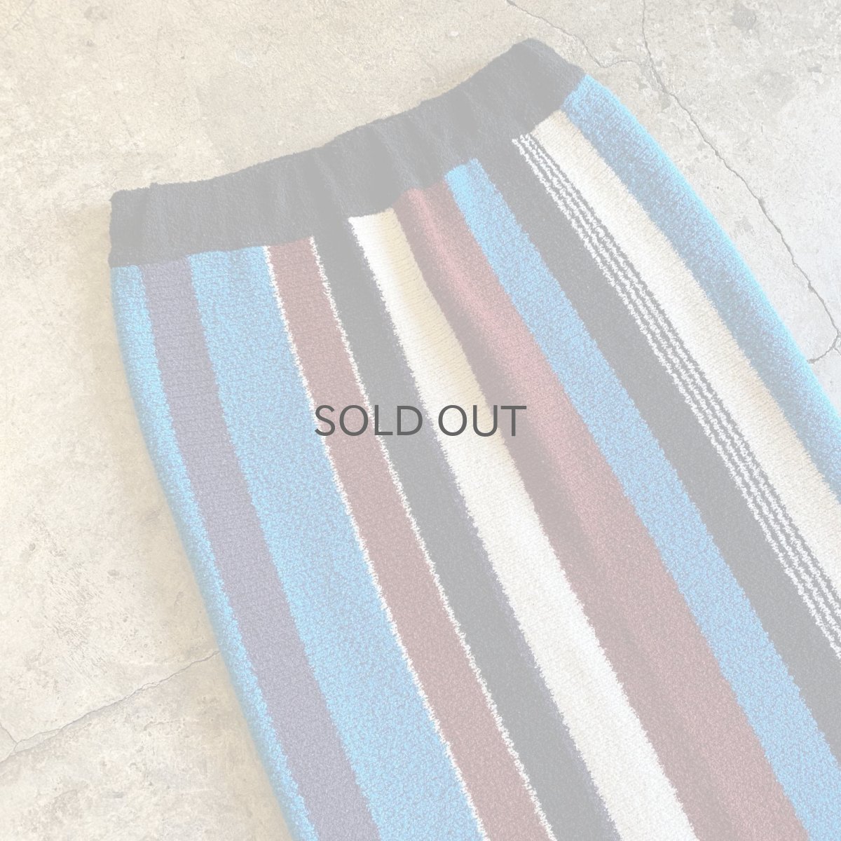 画像3: MULCH COLOR STRIPE PATTERN KNIT DESIGN SKIRT / W24~W33 (3)