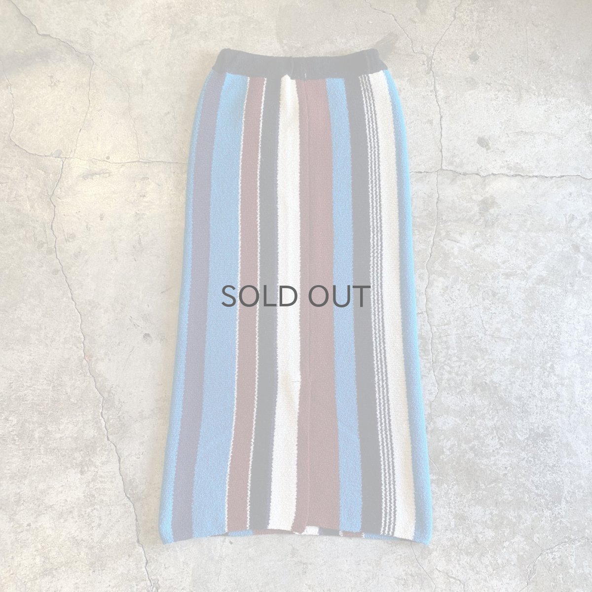 画像2: MULCH COLOR STRIPE PATTERN KNIT DESIGN SKIRT / W24~W33 (2)