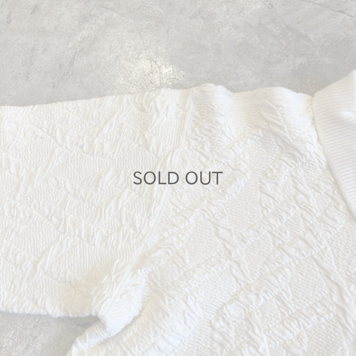 画像9: ALL OVER EMBOSS VOLUME SLEEVE DESIGN L/S POLO TOPS / Ladies M (9)