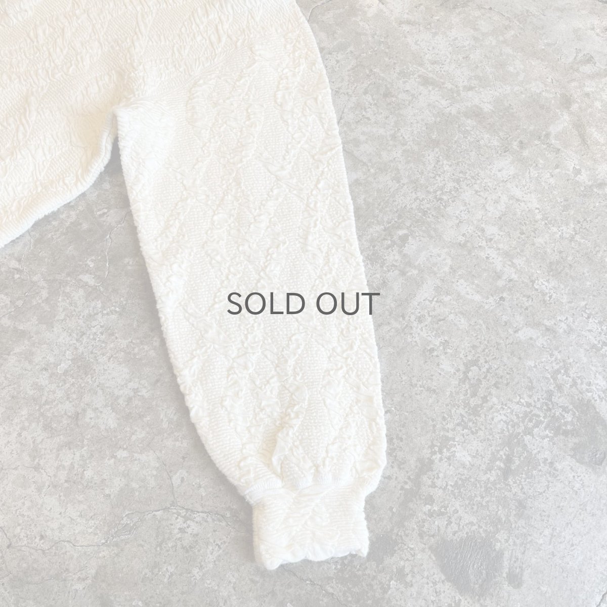 画像7: ALL OVER EMBOSS VOLUME SLEEVE DESIGN L/S POLO TOPS / Ladies M (7)