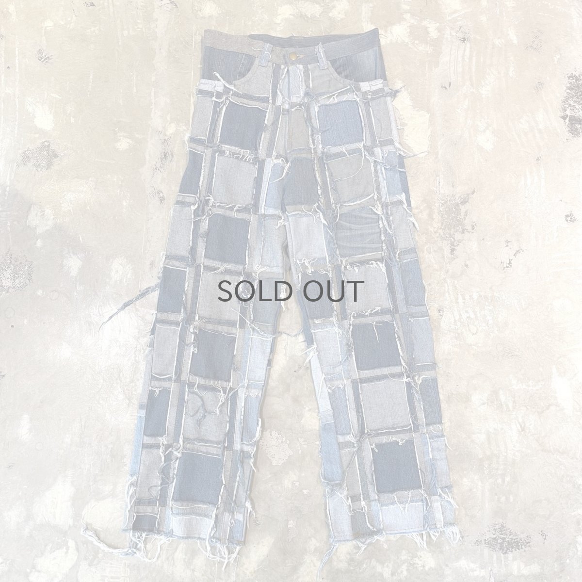 画像1: ALL OVER PATCHWORK WIDE DENIM PANTS / W30 (1)