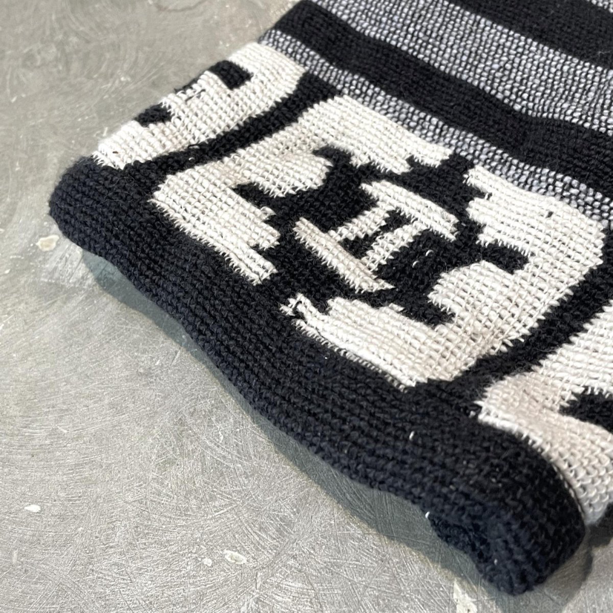 画像7: MONOTONE NATIVE PATTERN SHAWL COLLAR GOBELIN JACKET / Mens L (7)