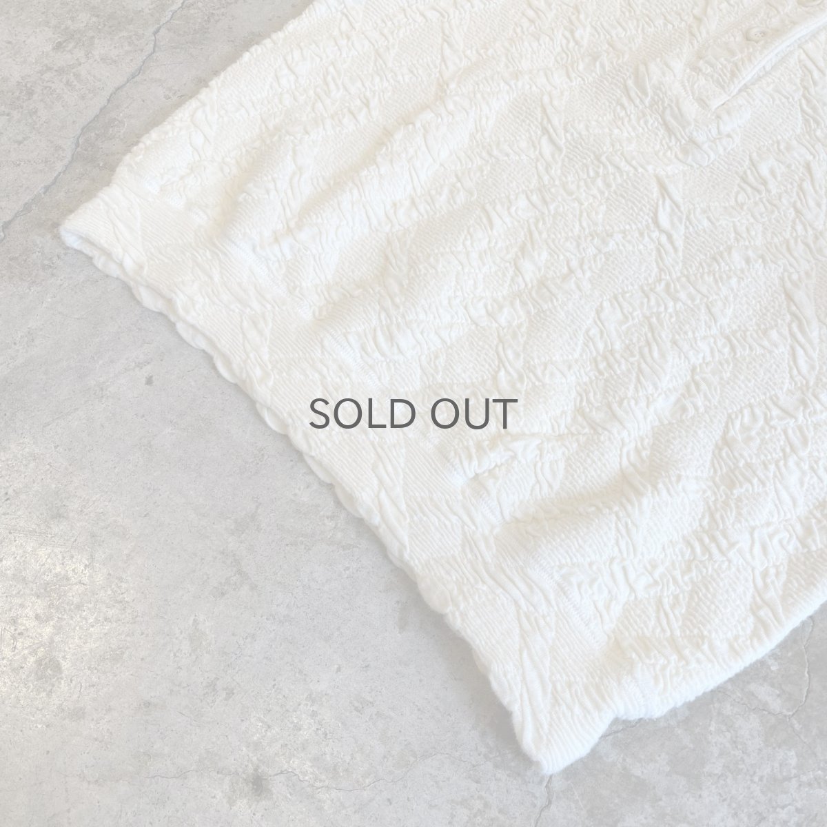 画像4: ALL OVER EMBOSS VOLUME SLEEVE DESIGN L/S POLO TOPS / Ladies M (4)