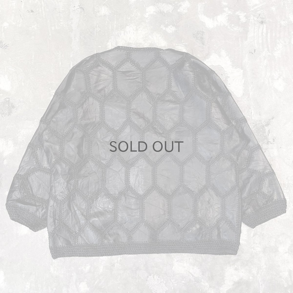 画像2: BICOLOR REAL LEATHER PATCHWORK CARDIGAN / Mens L (2)