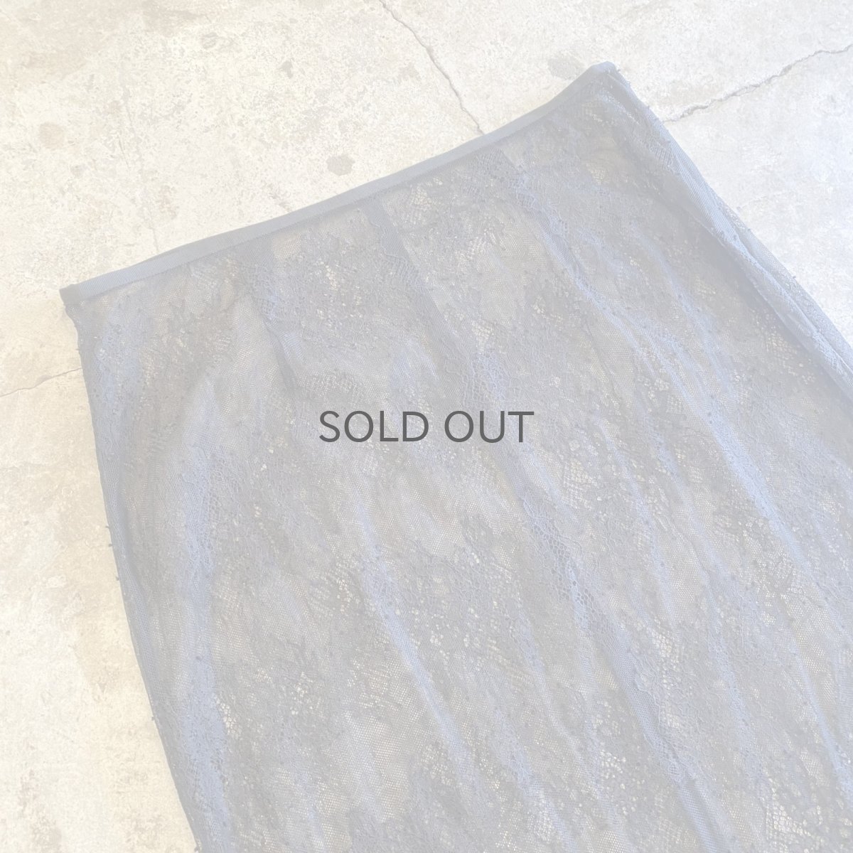 画像3: BLACK COLOR LACE SHEER BACK SLIT SKIRT / W30 (3)