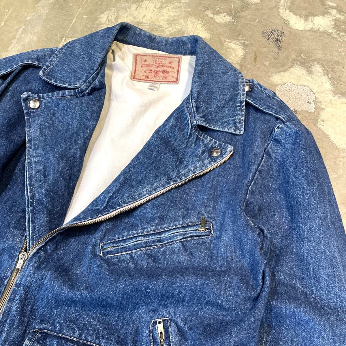 画像4: DOUBLE RIDERS STYLE DENIM JACKET / Mens L / MADE IN FRENCH (4)