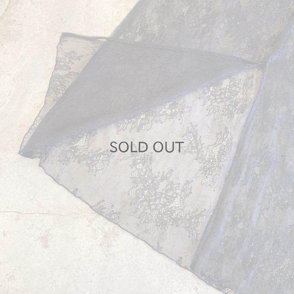 画像7: BLACK COLOR LACE SHEER BACK SLIT SKIRT / W30 (7)