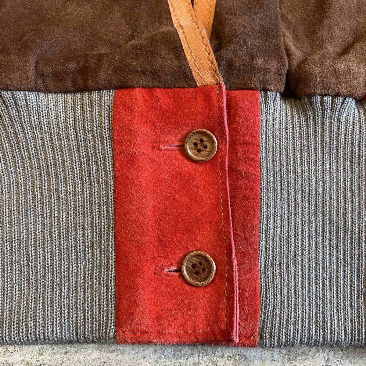 画像6: COLOR SUEDE LEATHER PATCHWORK DESIGN SHORT VEST / Ladies S~M (6)