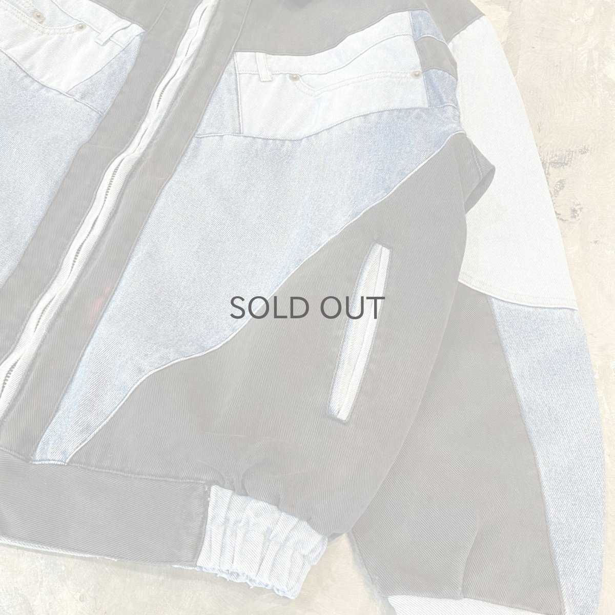 画像6: MULTI DENIM PATCHWORK ZIP UP JACKET / Mens XL (6)