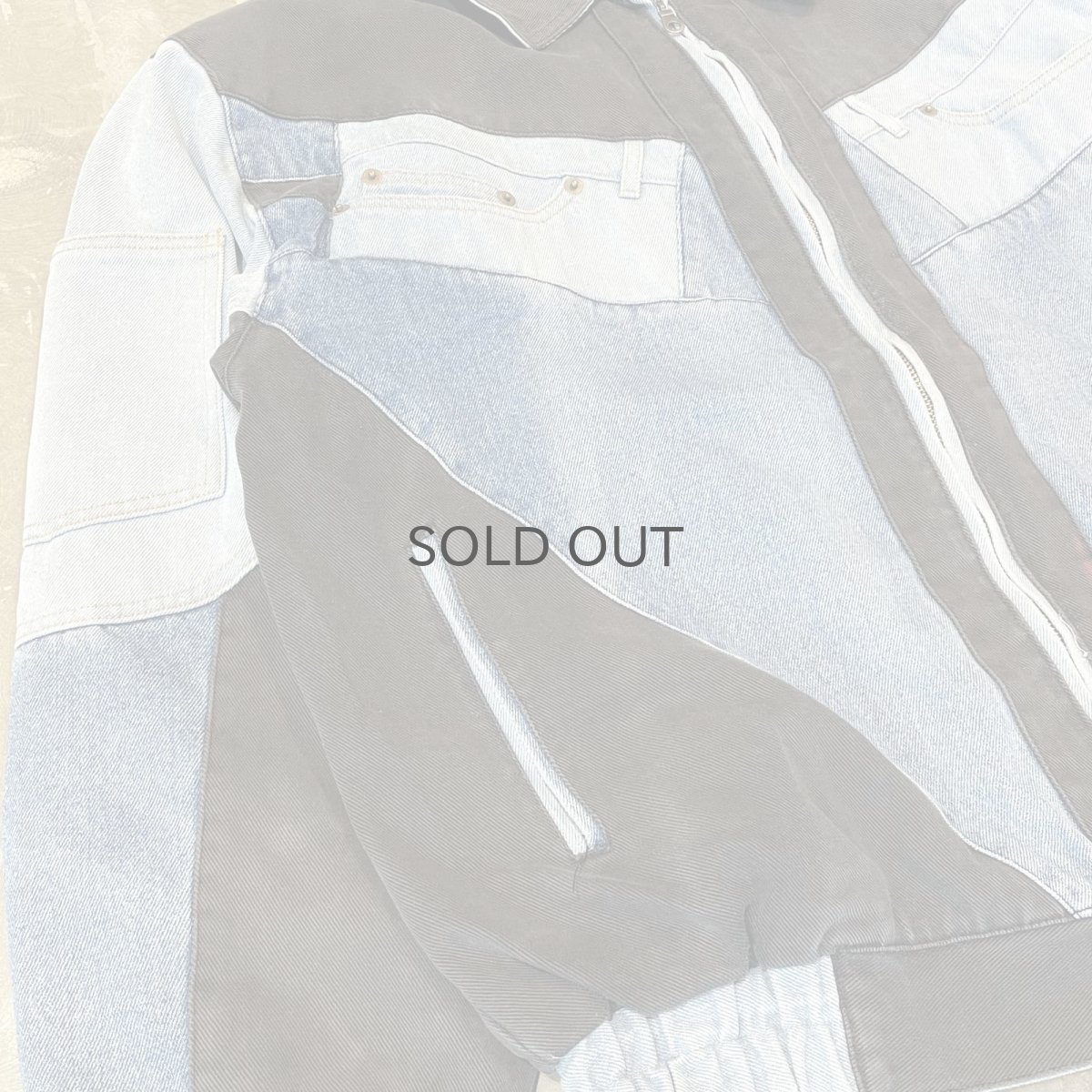 画像5: MULTI DENIM PATCHWORK ZIP UP JACKET / Mens XL (5)