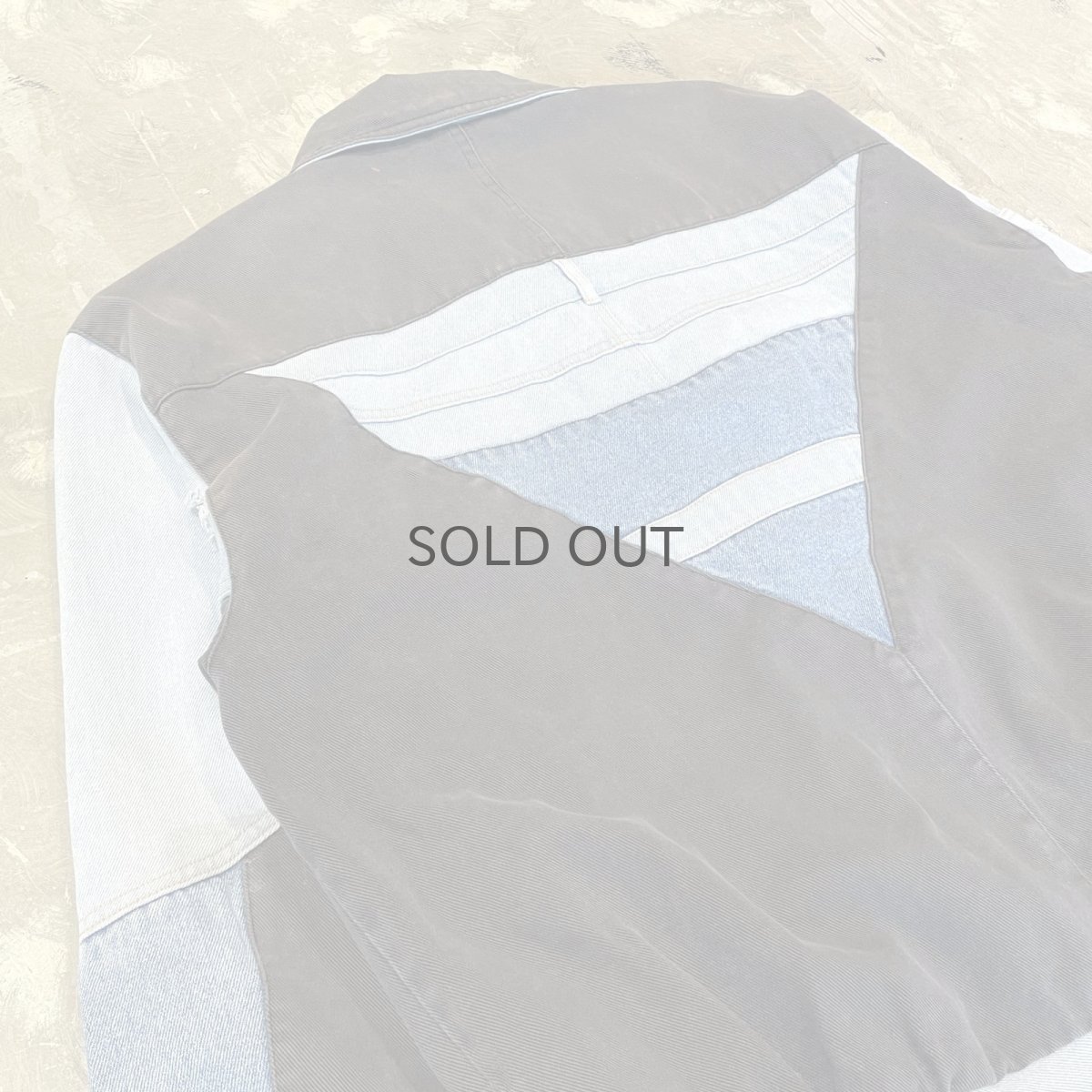 画像9: MULTI DENIM PATCHWORK ZIP UP JACKET / Mens XL (9)