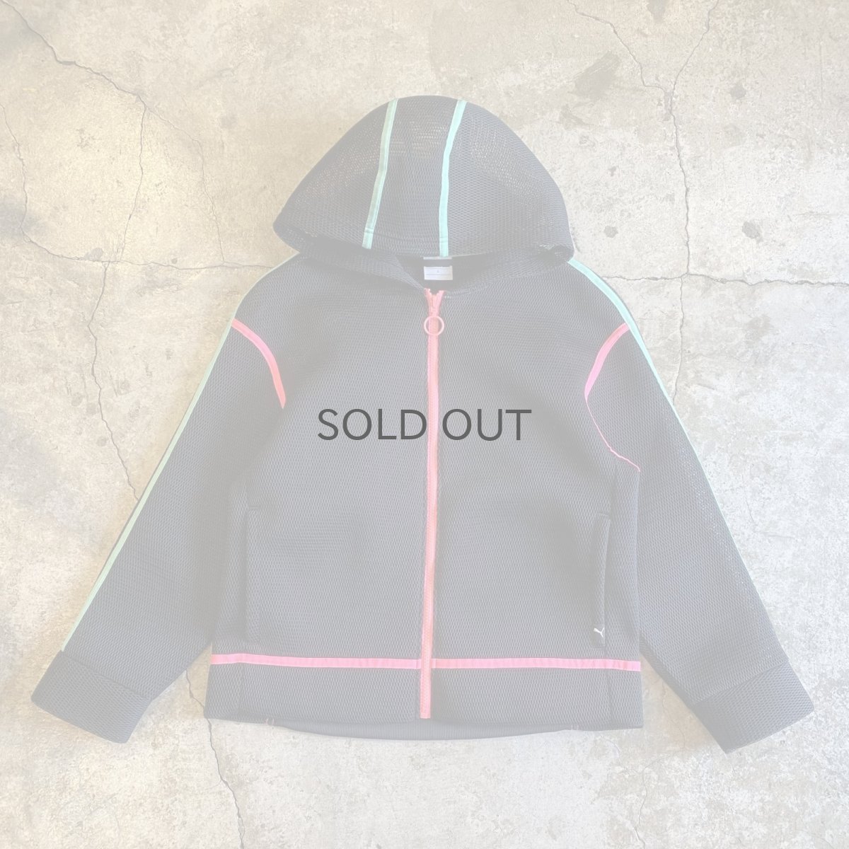 画像1: 【PUMA】PIPING NEON COLOR MESH DESIGN ZIP UP HOODIE / Ladies S(M) (1)