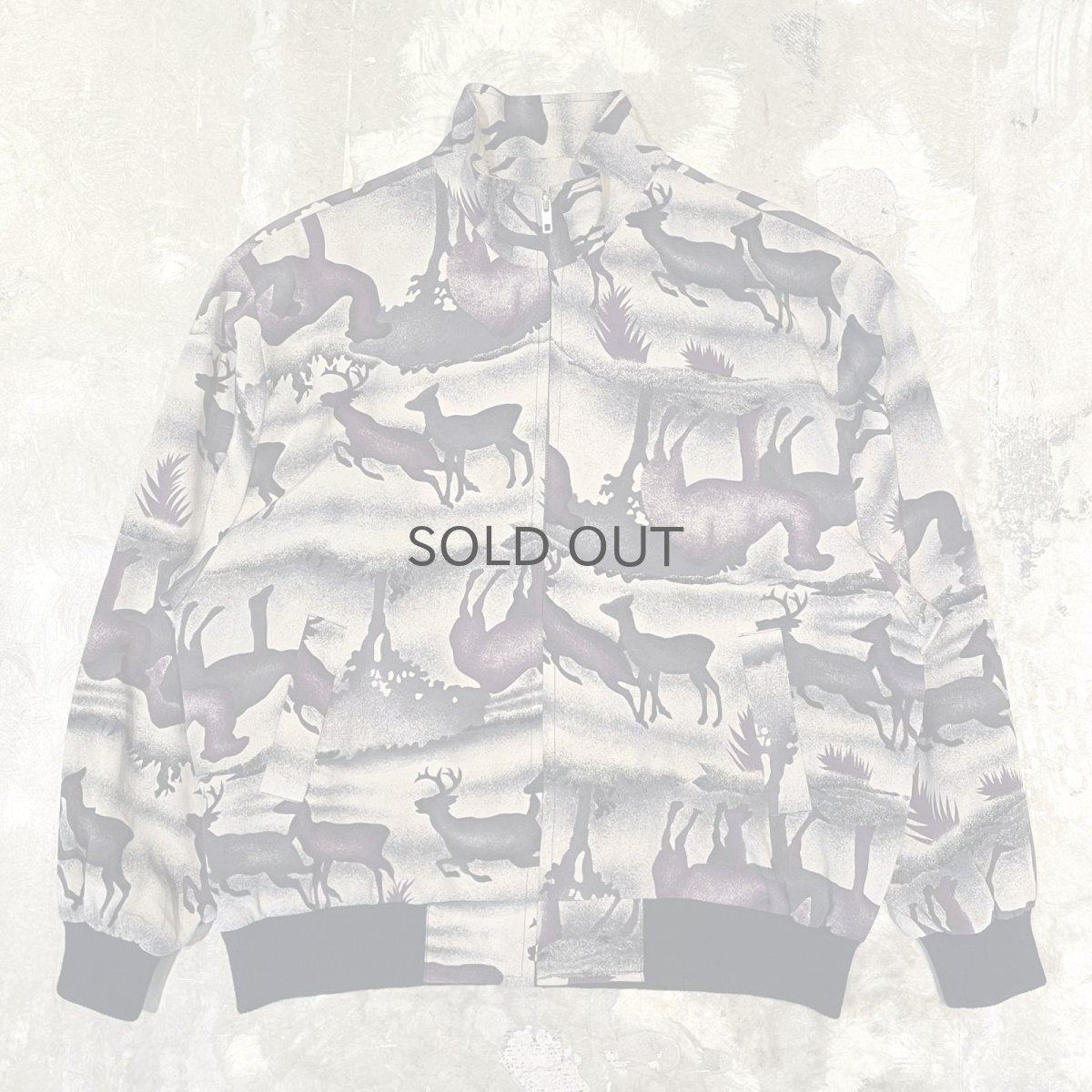 画像1: ANIMAL GRAPHIC PATTERN HI-NECK ZIP UP JACKET / Mens L (1)
