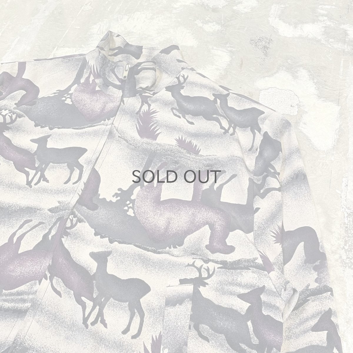 画像4: ANIMAL GRAPHIC PATTERN HI-NECK ZIP UP JACKET / Mens L (4)