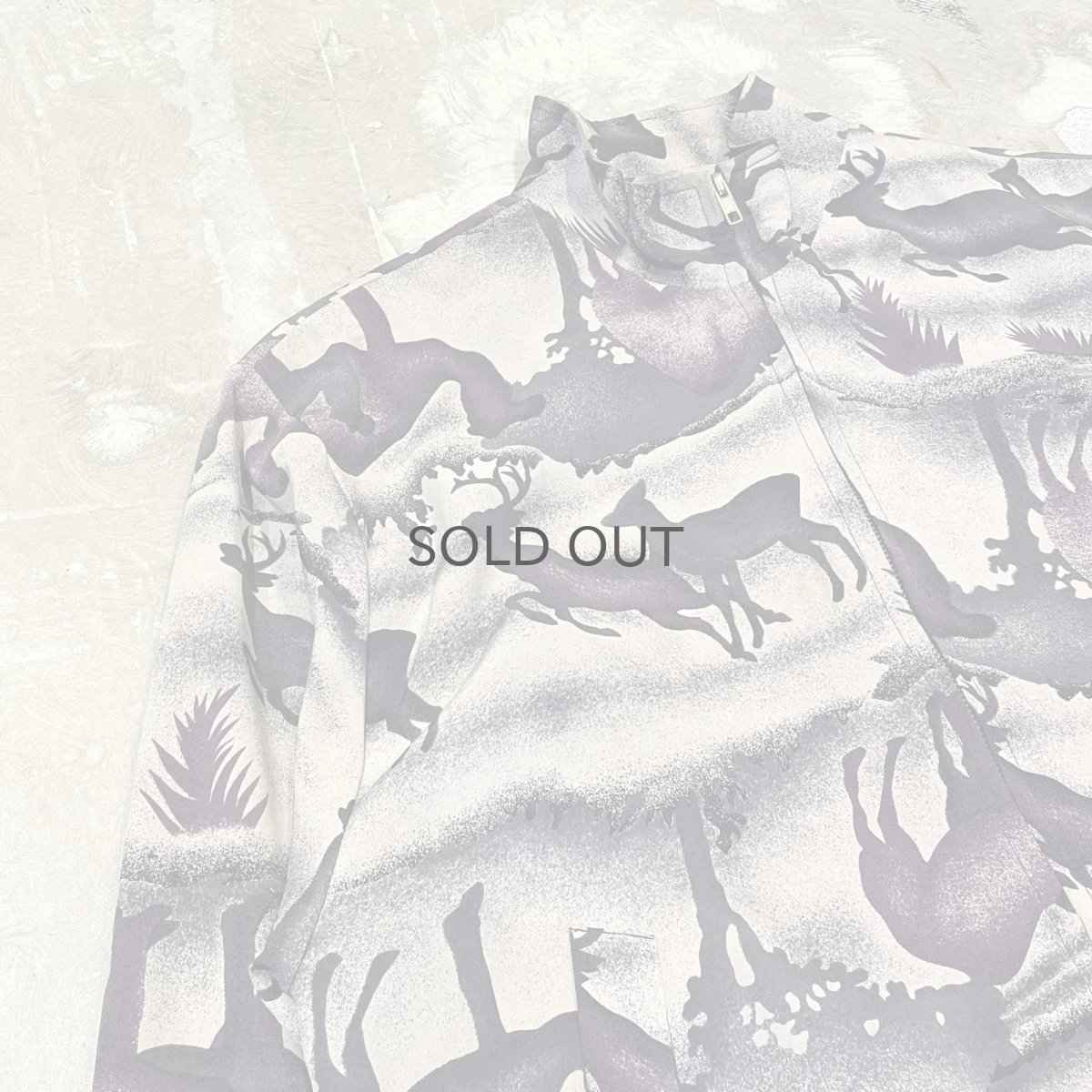 画像3: ANIMAL GRAPHIC PATTERN HI-NECK ZIP UP JACKET / Mens L (3)