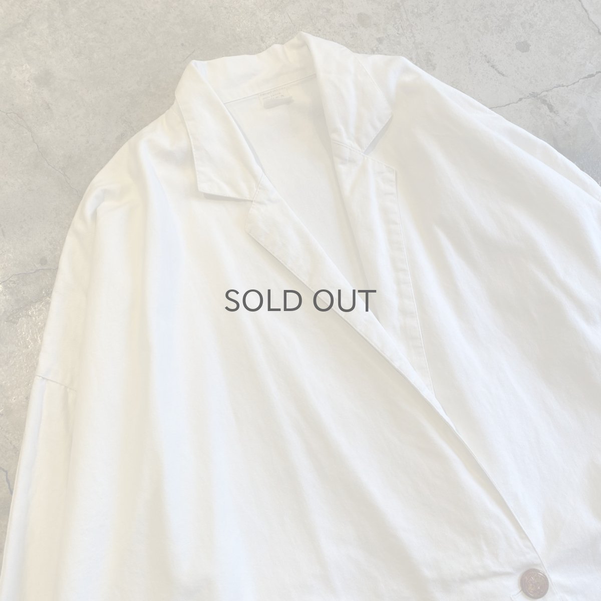 画像3: WHITE COLOR DOLMAN SLEEVE DESIGN COTTON DOUBLE JACKET / Ladies L (3)