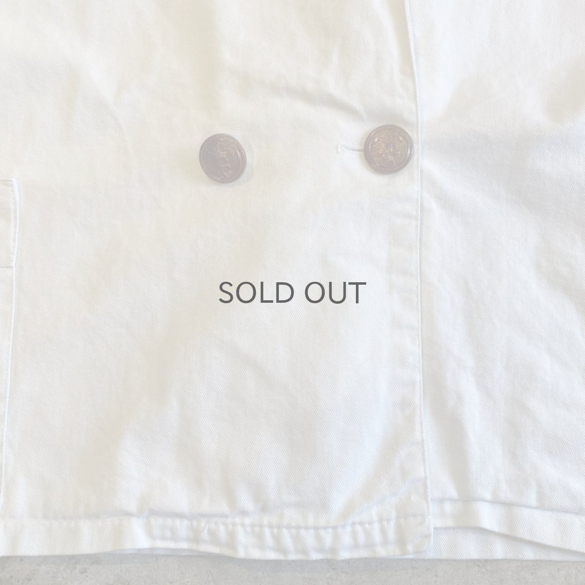 画像4: WHITE COLOR DOLMAN SLEEVE DESIGN COTTON DOUBLE JACKET / Ladies L (4)