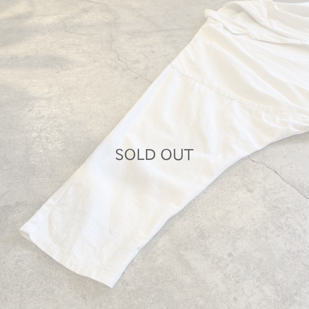 画像9: WHITE COLOR DOLMAN SLEEVE DESIGN COTTON DOUBLE JACKET / Ladies L (9)