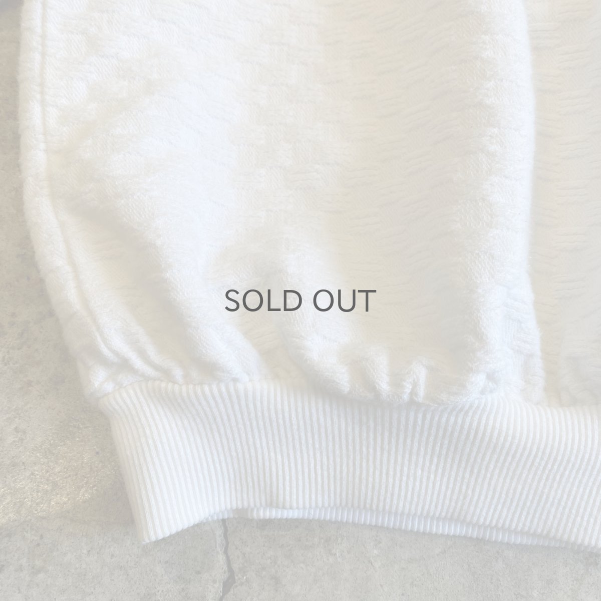 画像6: EMBOSS PATTERN DESIGN VOLUME SLEEVE COTTON L/S POLO TOPS / Ladies L / MADE IN USA (6)