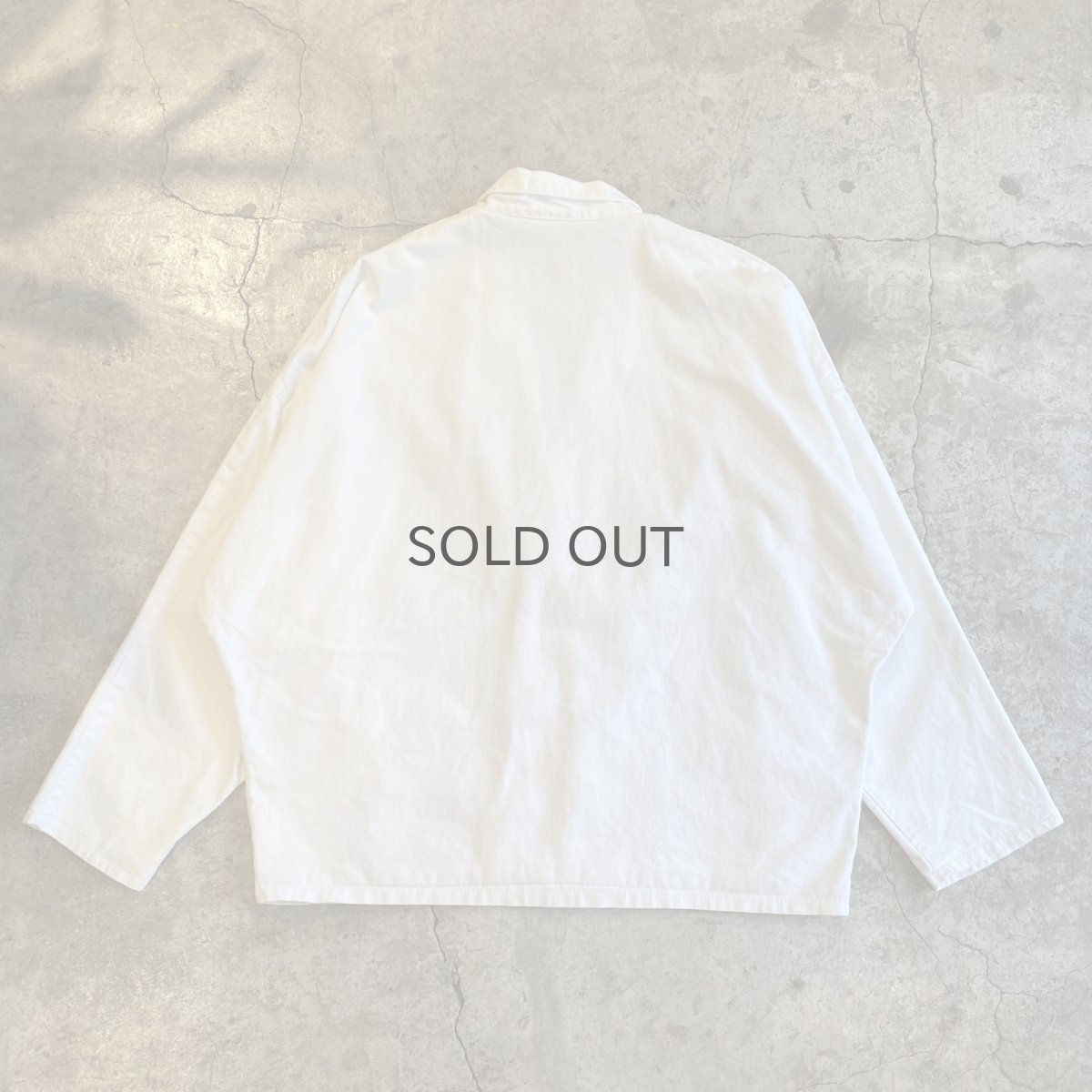 画像2: WHITE COLOR DOLMAN SLEEVE DESIGN COTTON DOUBLE JACKET / Ladies L (2)