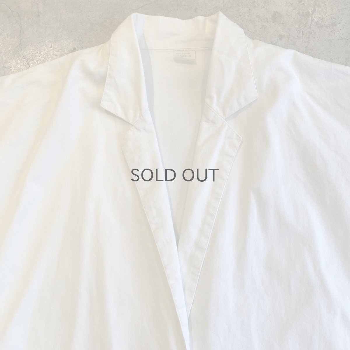 画像7: WHITE COLOR DOLMAN SLEEVE DESIGN COTTON DOUBLE JACKET / Ladies L (7)