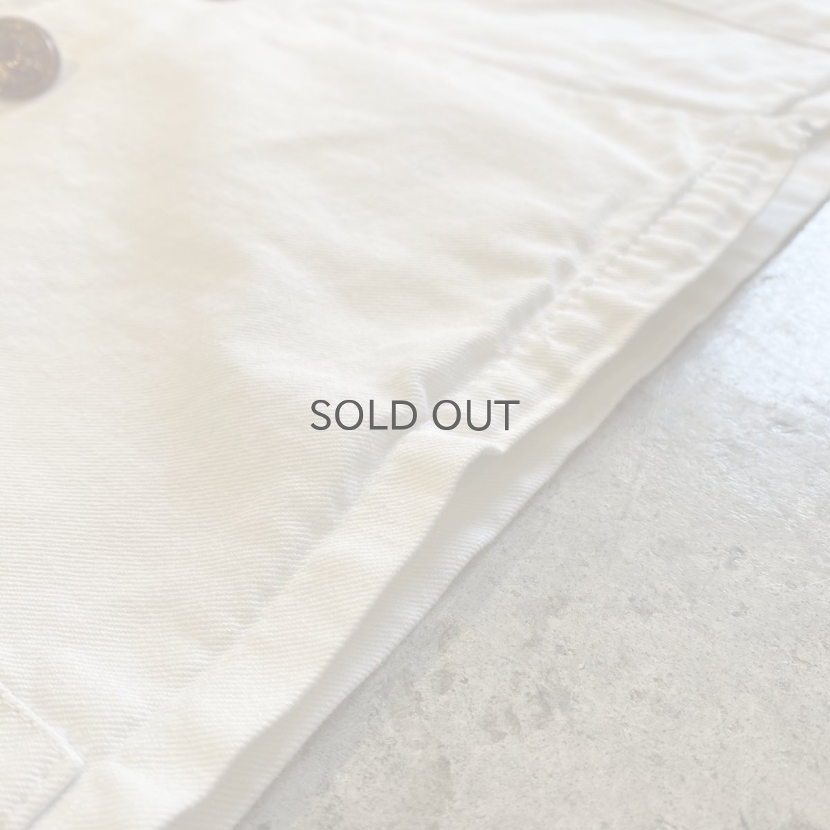 画像14: WHITE COLOR DOLMAN SLEEVE DESIGN COTTON DOUBLE JACKET / Ladies L (14)