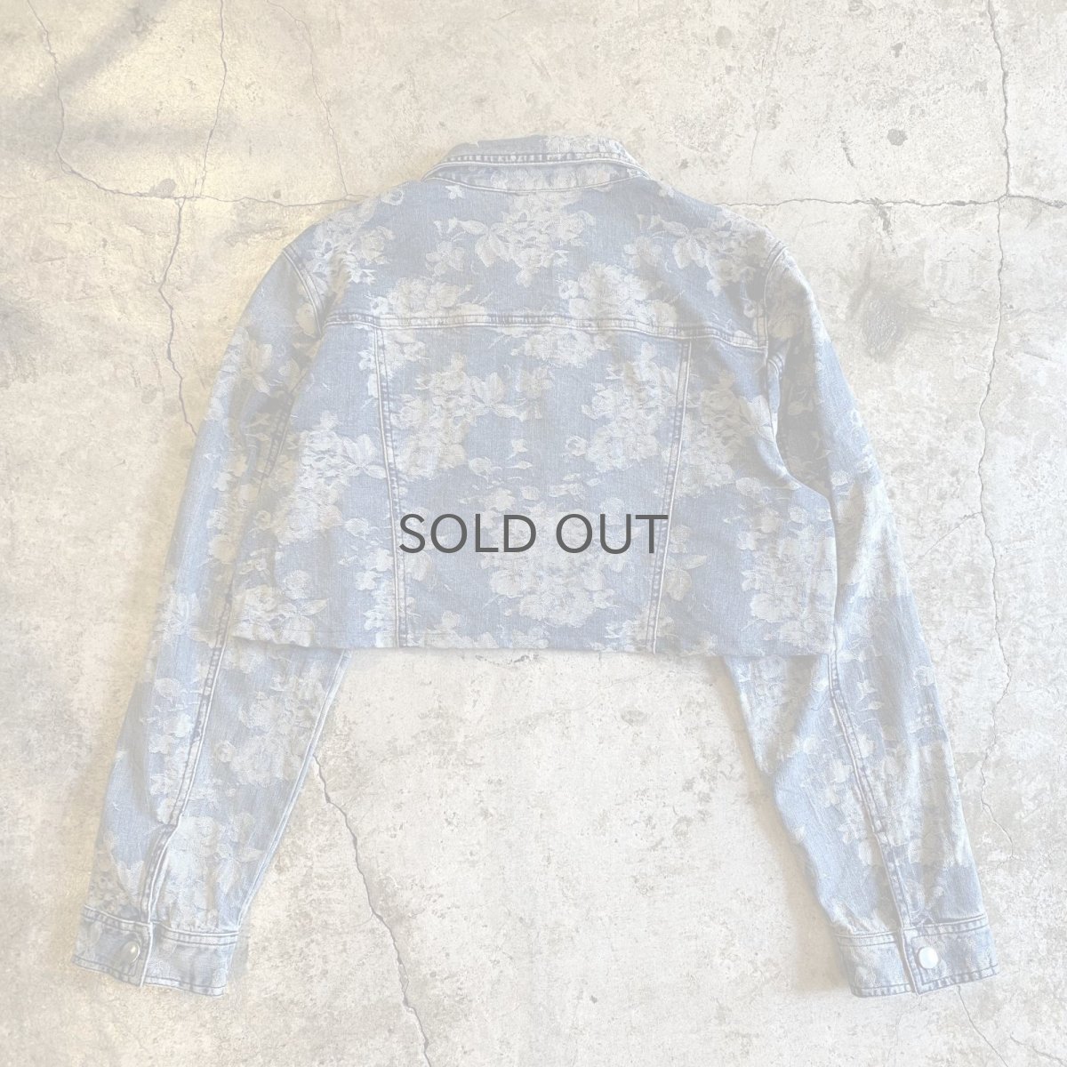 画像2: FLORAL PATTERN SHORT DESIGN DENIM JACKET / Ladies M (2)