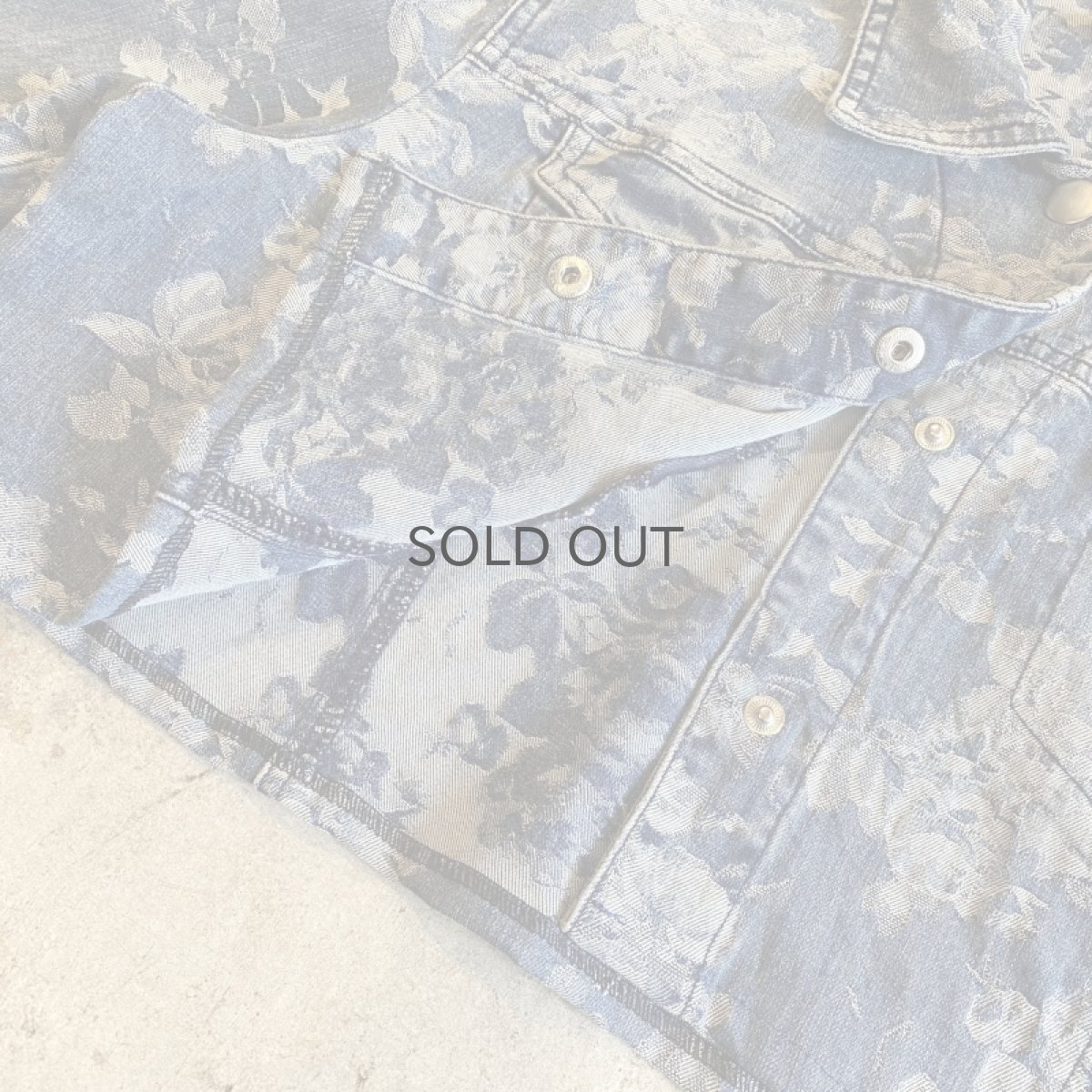 画像9: FLORAL PATTERN SHORT DESIGN DENIM JACKET / Ladies M (9)