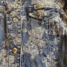画像5: FLORAL PATTERN SHORT DESIGN DENIM JACKET / Ladies M (5)