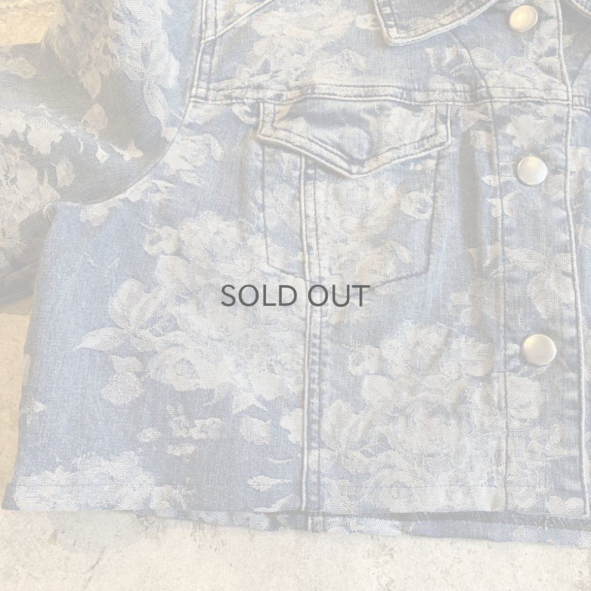 画像6: FLORAL PATTERN SHORT DESIGN DENIM JACKET / Ladies M (6)