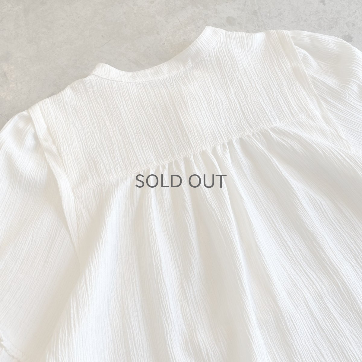 画像8: NO COLLAR VOLUME SLEEVE L/S SHEER BLOUSE / Ladies L (8)