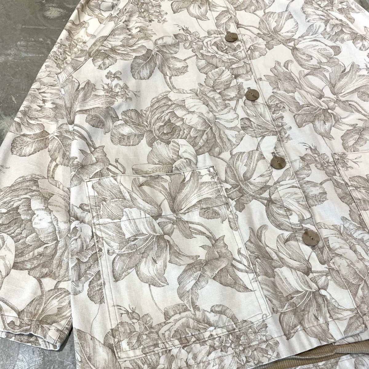 画像5: ALL OVER FLORAL PATTERN COTTON JACKET / Mens L (5)