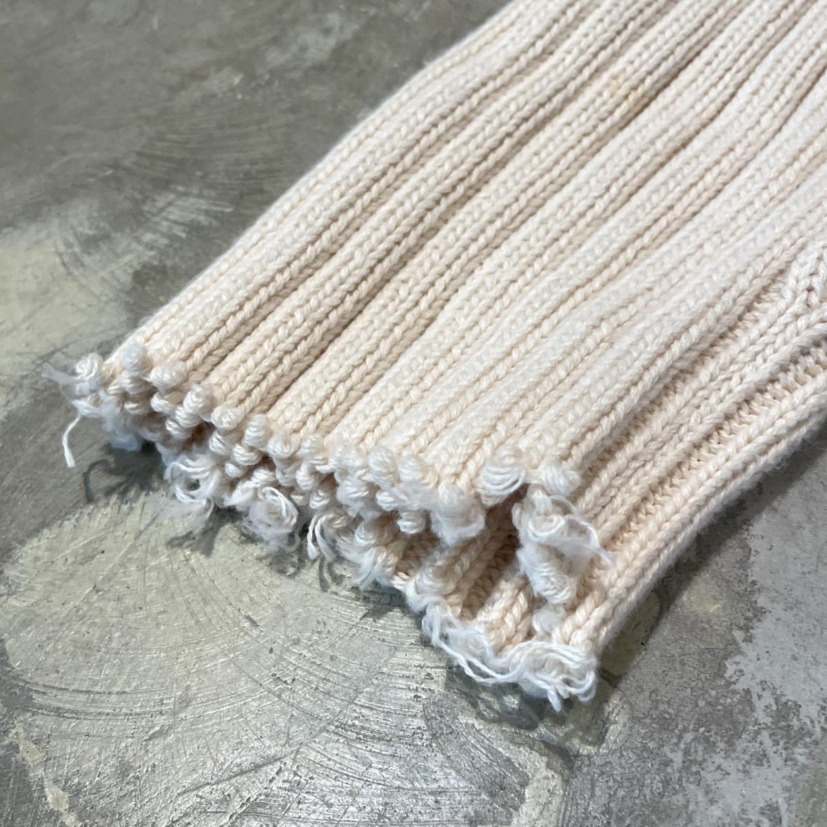 画像7: CRASH DAMAGE HALF ZIP COTTON KNIT SWEATER / Mens L (7)