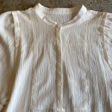 画像7: NO COLLAR VOLUME SLEEVE L/S SHEER BLOUSE / Ladies L (7)