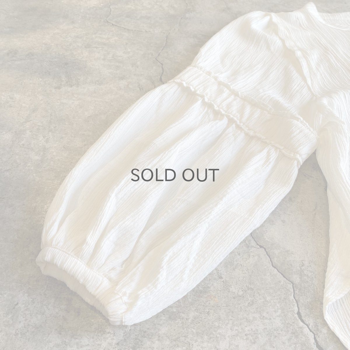 画像5: NO COLLAR VOLUME SLEEVE L/S SHEER BLOUSE / Ladies L (5)