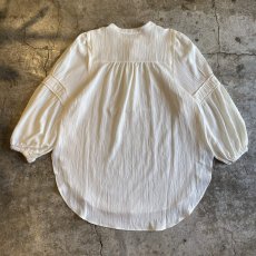 画像2: NO COLLAR VOLUME SLEEVE L/S SHEER BLOUSE / Ladies L (2)