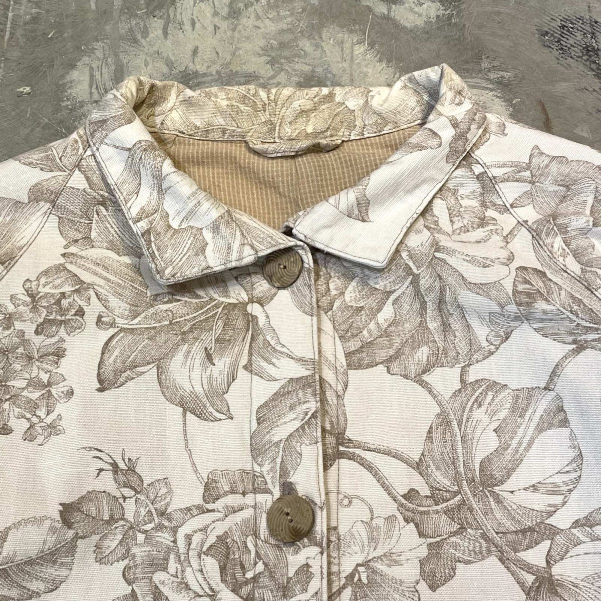画像10: ALL OVER FLORAL PATTERN COTTON JACKET / Mens L (10)