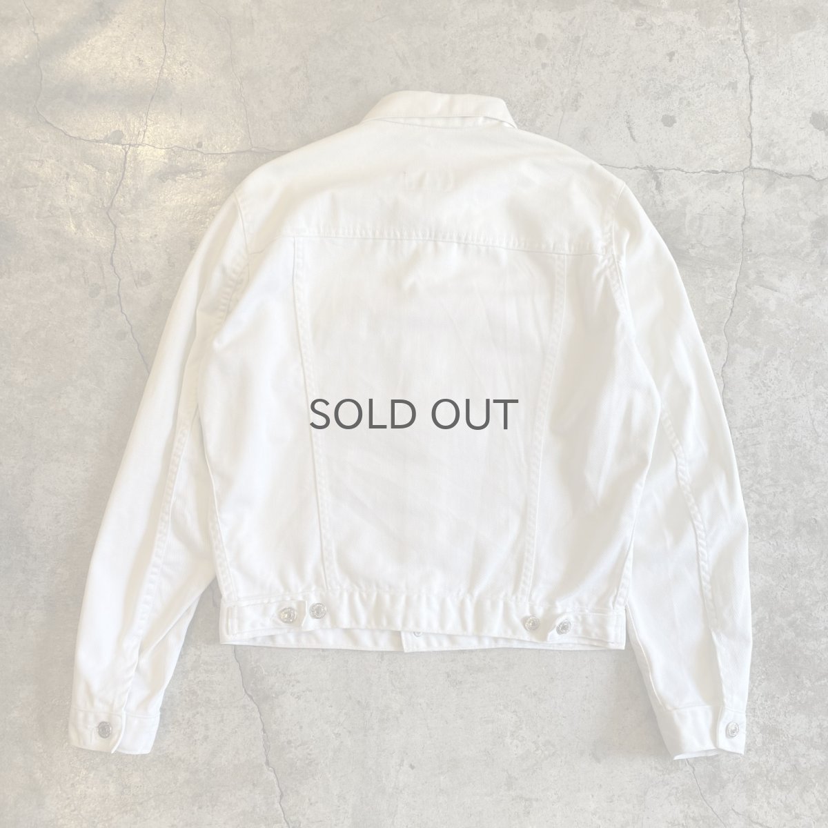 画像2: 【LEVI'S】WHITE COLOR DENIM JACKET / Ladies M(34) / MADE IN FRANCE (2)
