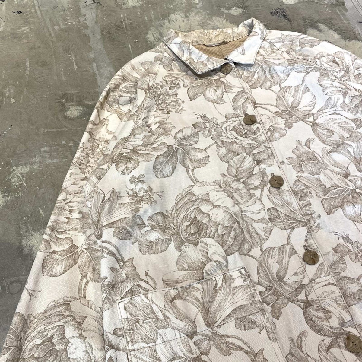 画像3: ALL OVER FLORAL PATTERN COTTON JACKET / Mens L (3)